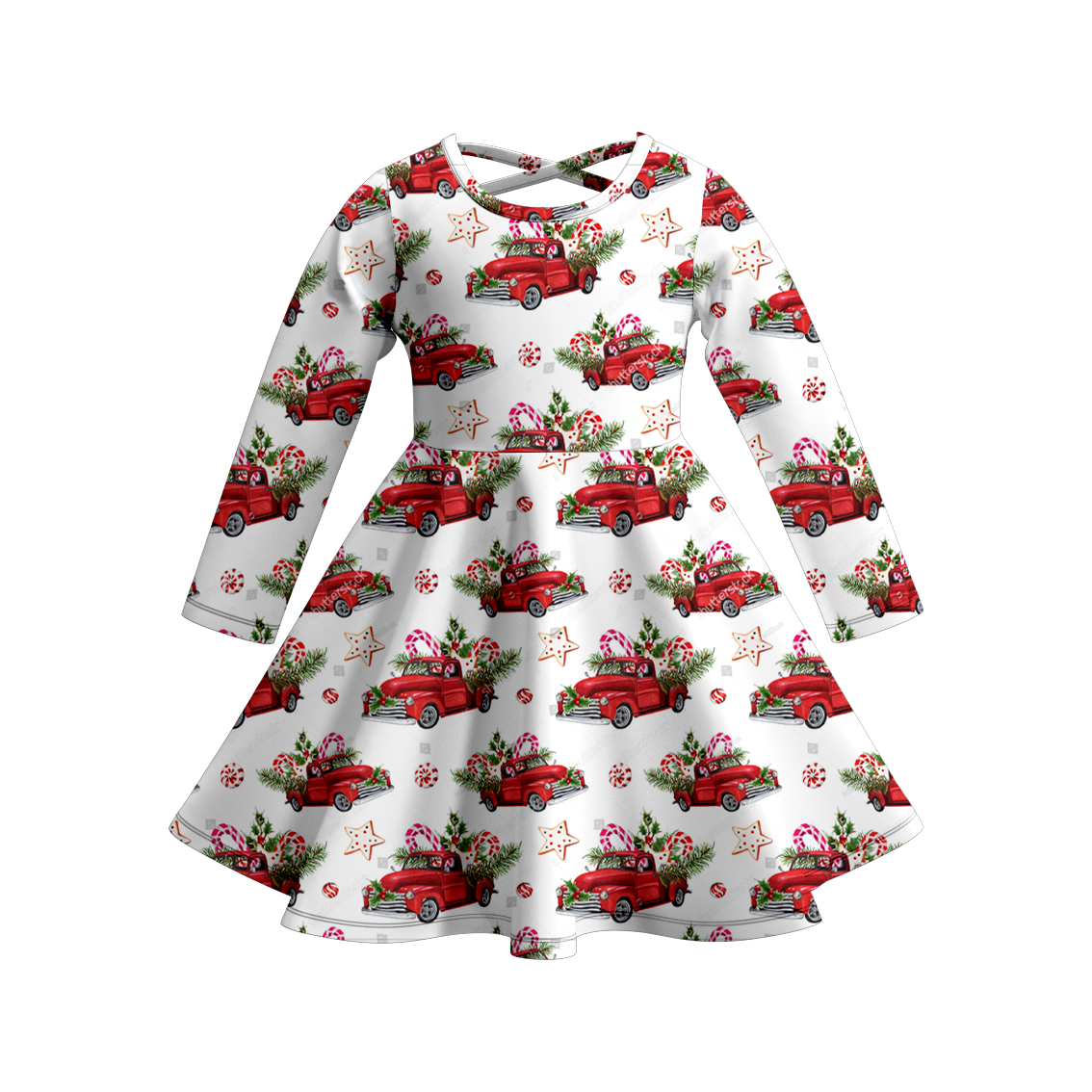 （Pre Order）Girls Christmas Print Milk Silk Dress