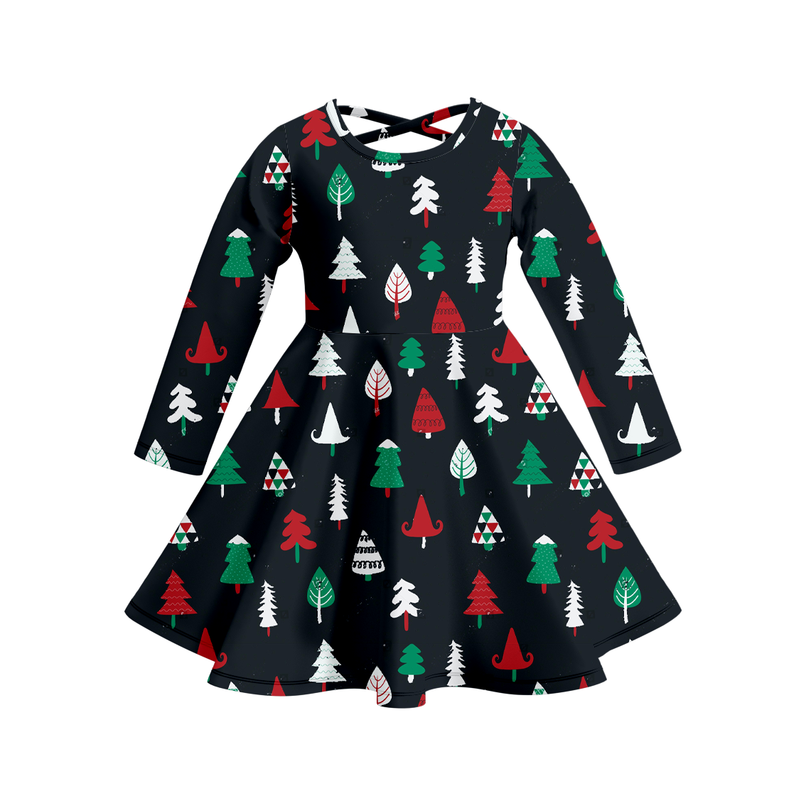 （Pre Order）Girls Christmas Print Milk Silk Dress