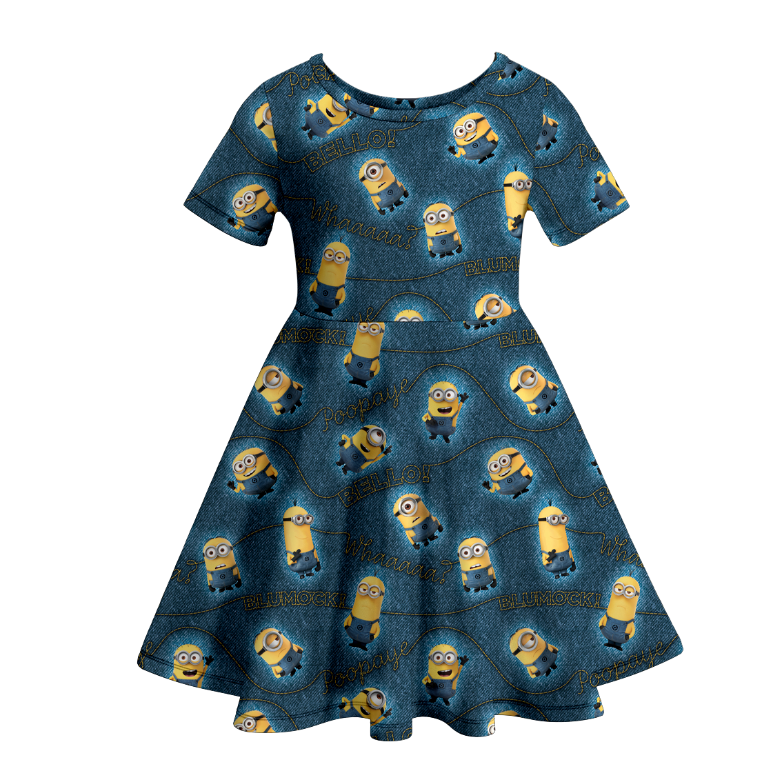 （Pre Order）Girls Cartoon Print Milk Slik Dress