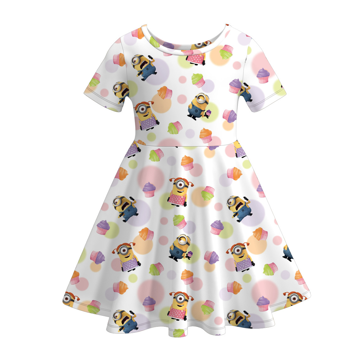 （Pre Order）Girls Cartoon Print Milk Slik Dress