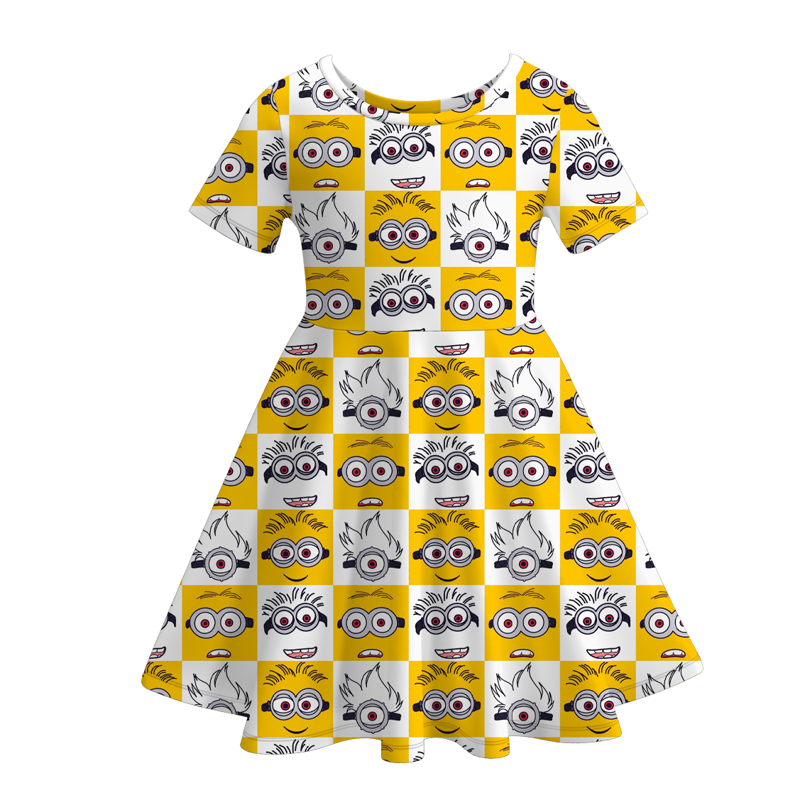 （Pre Order）Girls Cartoon Print Milk Slik Dress