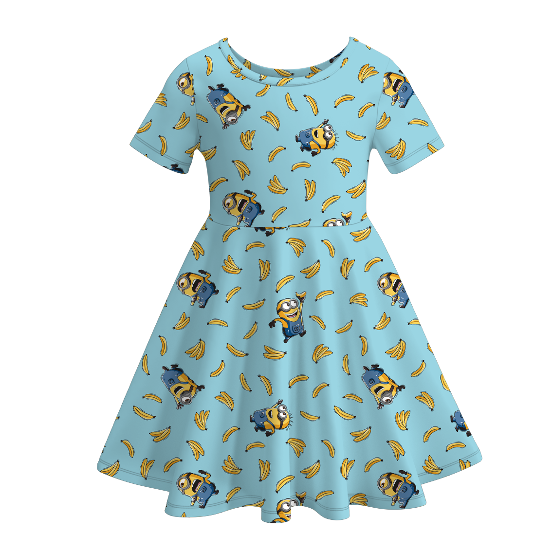 （Pre Order）Girls Cartoon Print Milk Slik Dress