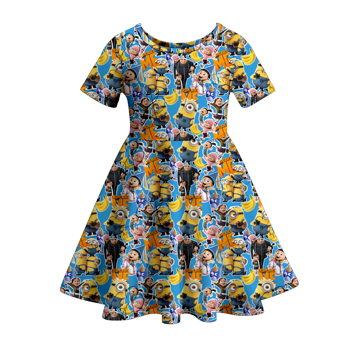 （Pre Order）Girls Cartoon Print Milk Slik Dress