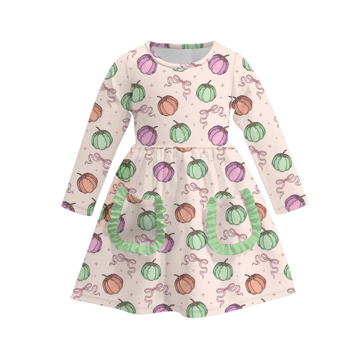 （Pre Order）Girls Halloween Print Milk Silk Dress