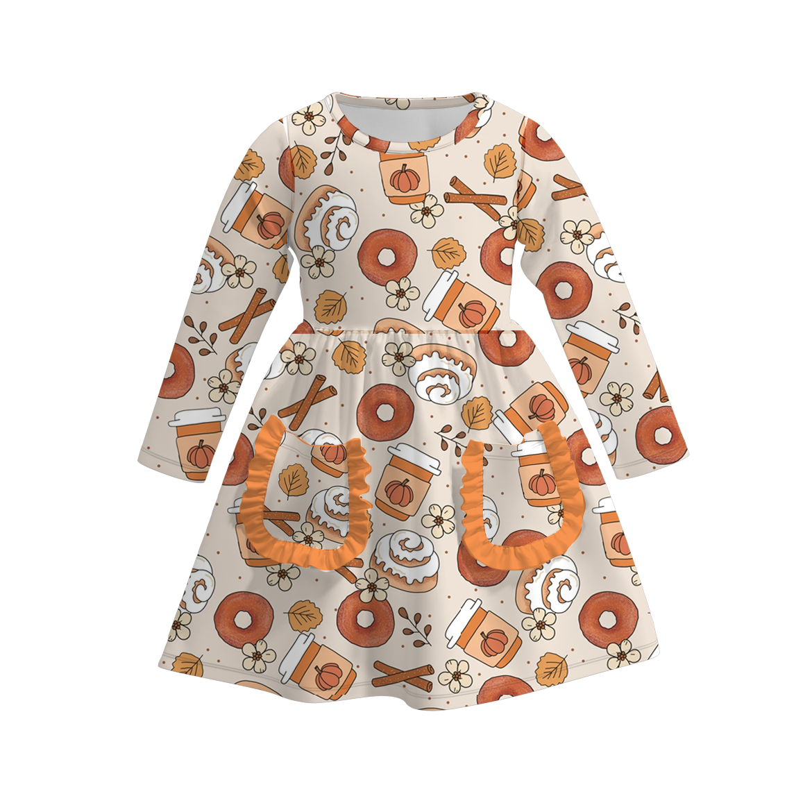 （Pre Order）Girls Halloween Print Milk Silk Dress