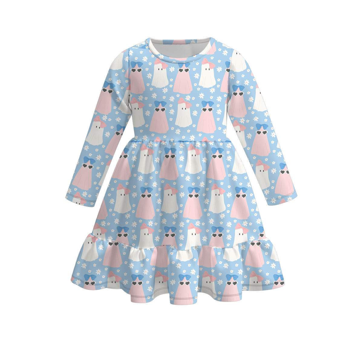 （Pre Order）Girls Halloween Print Milk Silk Dress