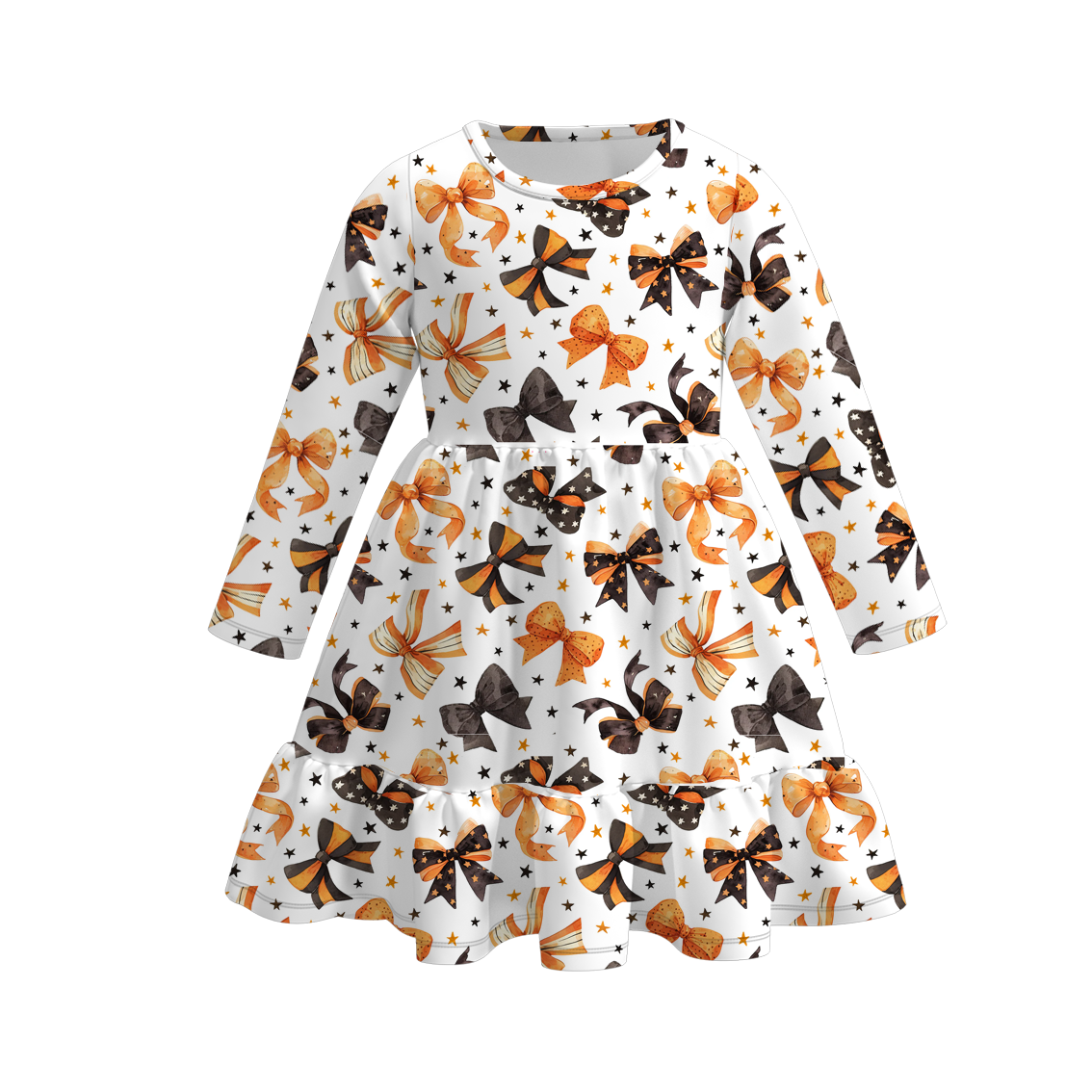 （Pre Order）Girls Halloween Print Milk Silk Dress