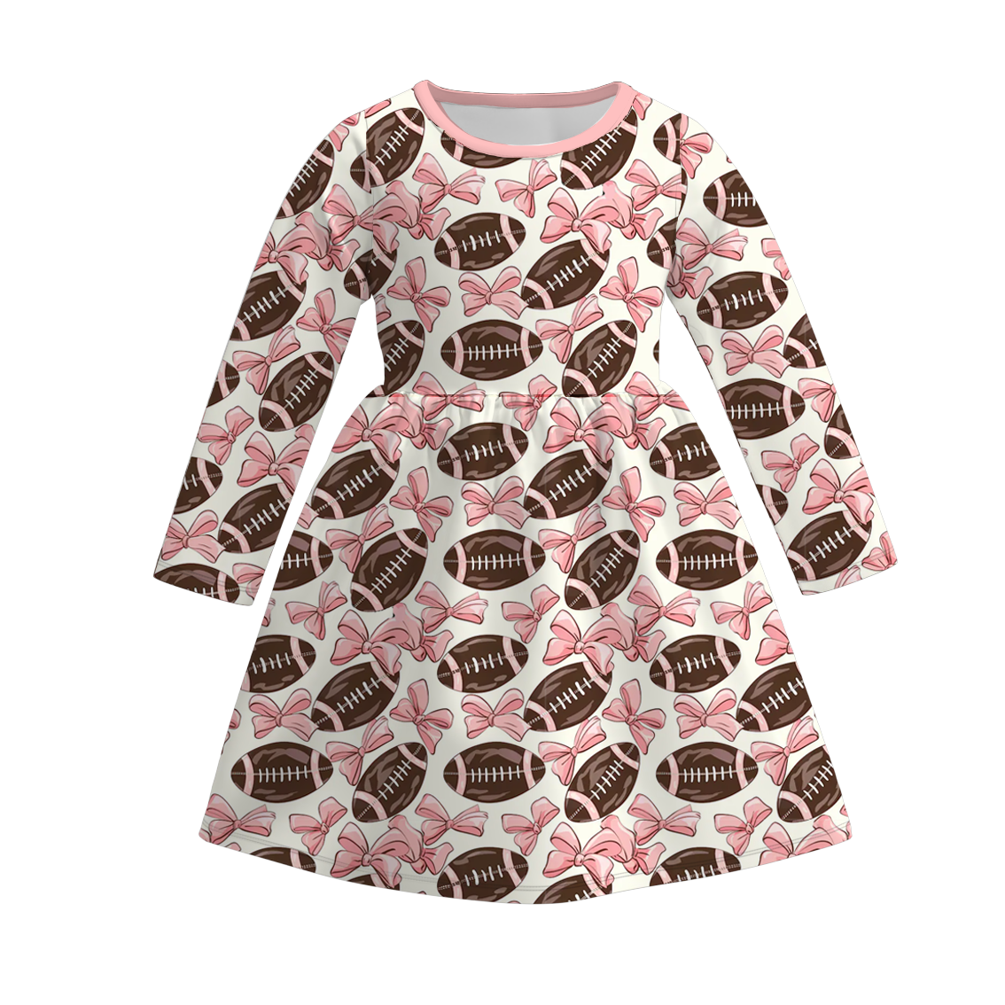 （Pre Order）Girls Super Bowl Print Milk Silk Dress