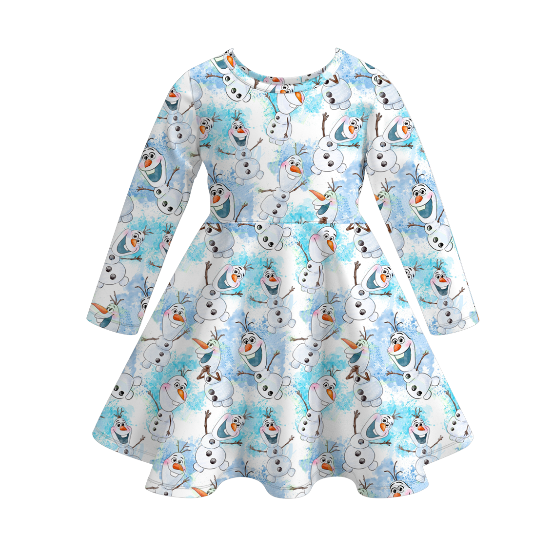 （Pre Order）Girls Christmas Cartoon Print Dress