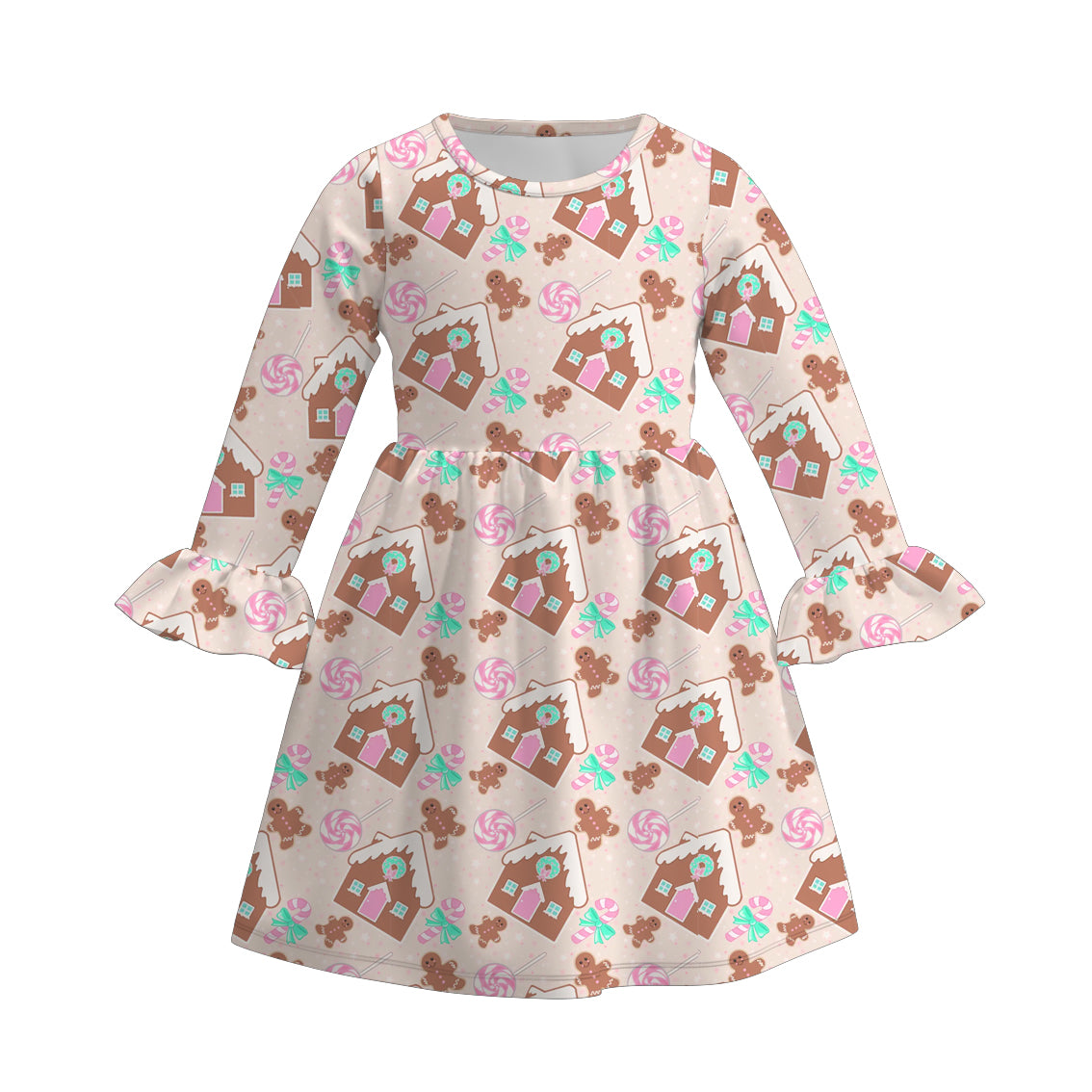 （Pre Order）Girls Christmas Print Dress