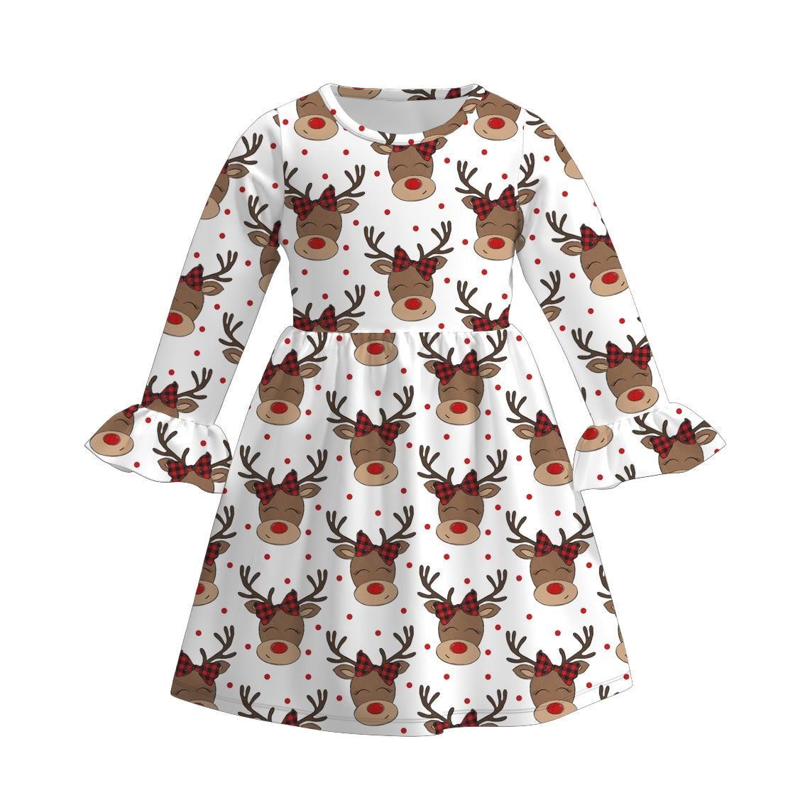 （Pre Order）Girls Christmas Print Dress