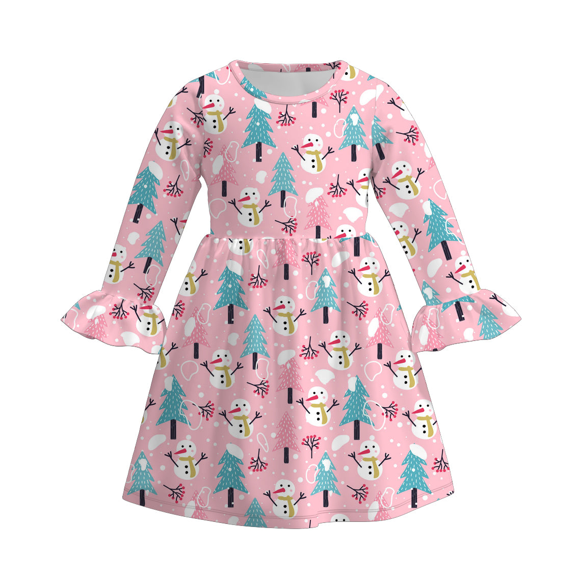 （Pre Order）Girls Christmas Print Dress