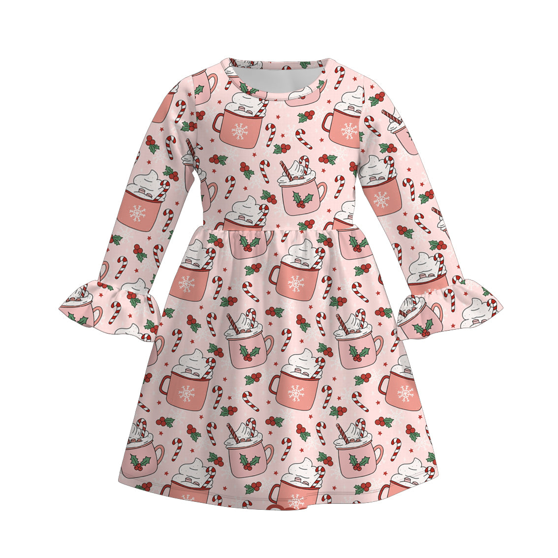 （Pre Order）Girls Christmas Print Dress