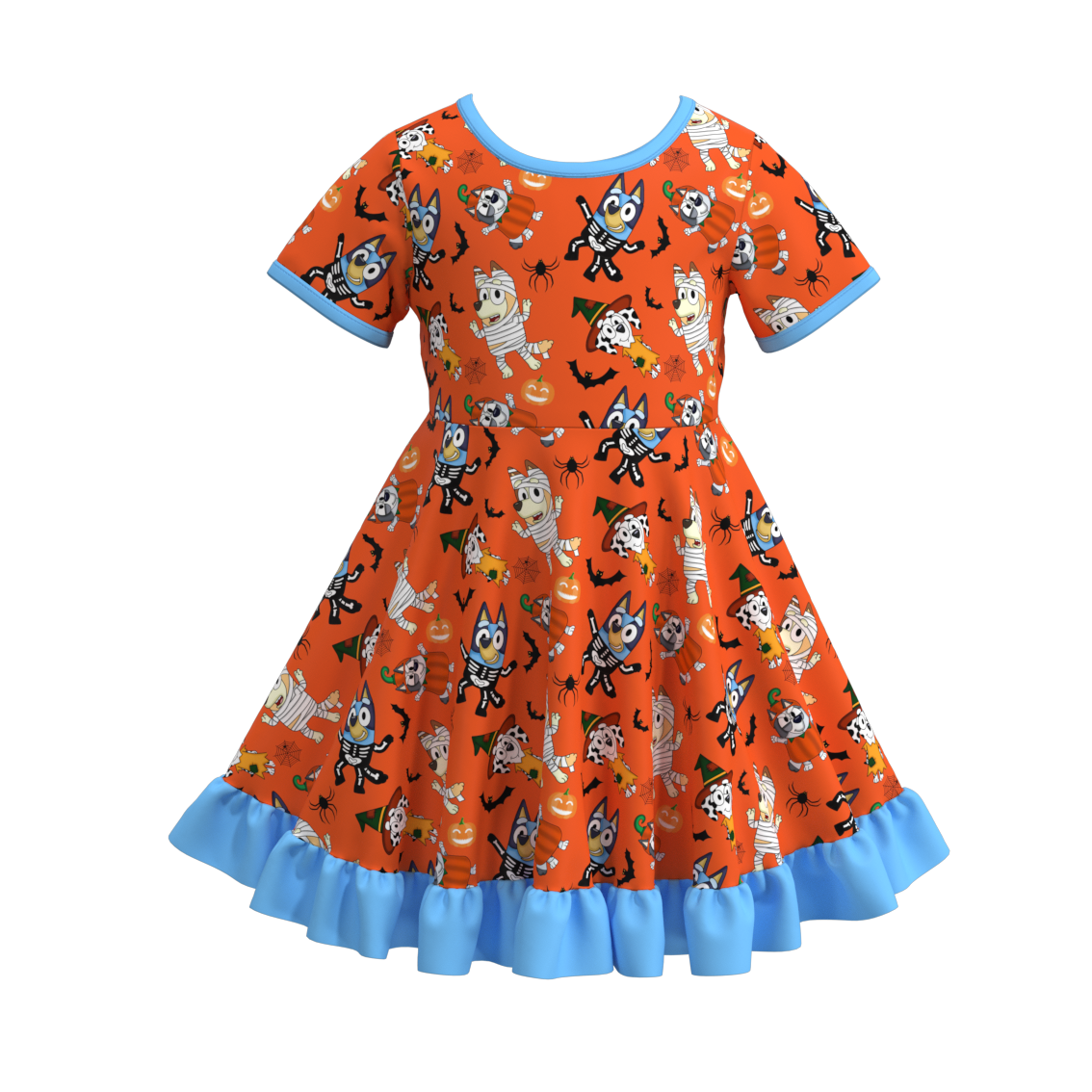 （Pre Order）Girls Halloween Cartoon Print Dress