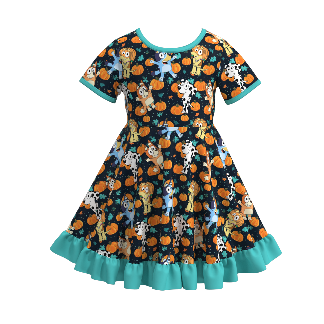 （Pre Order）Girls Halloween Cartoon Print Dress