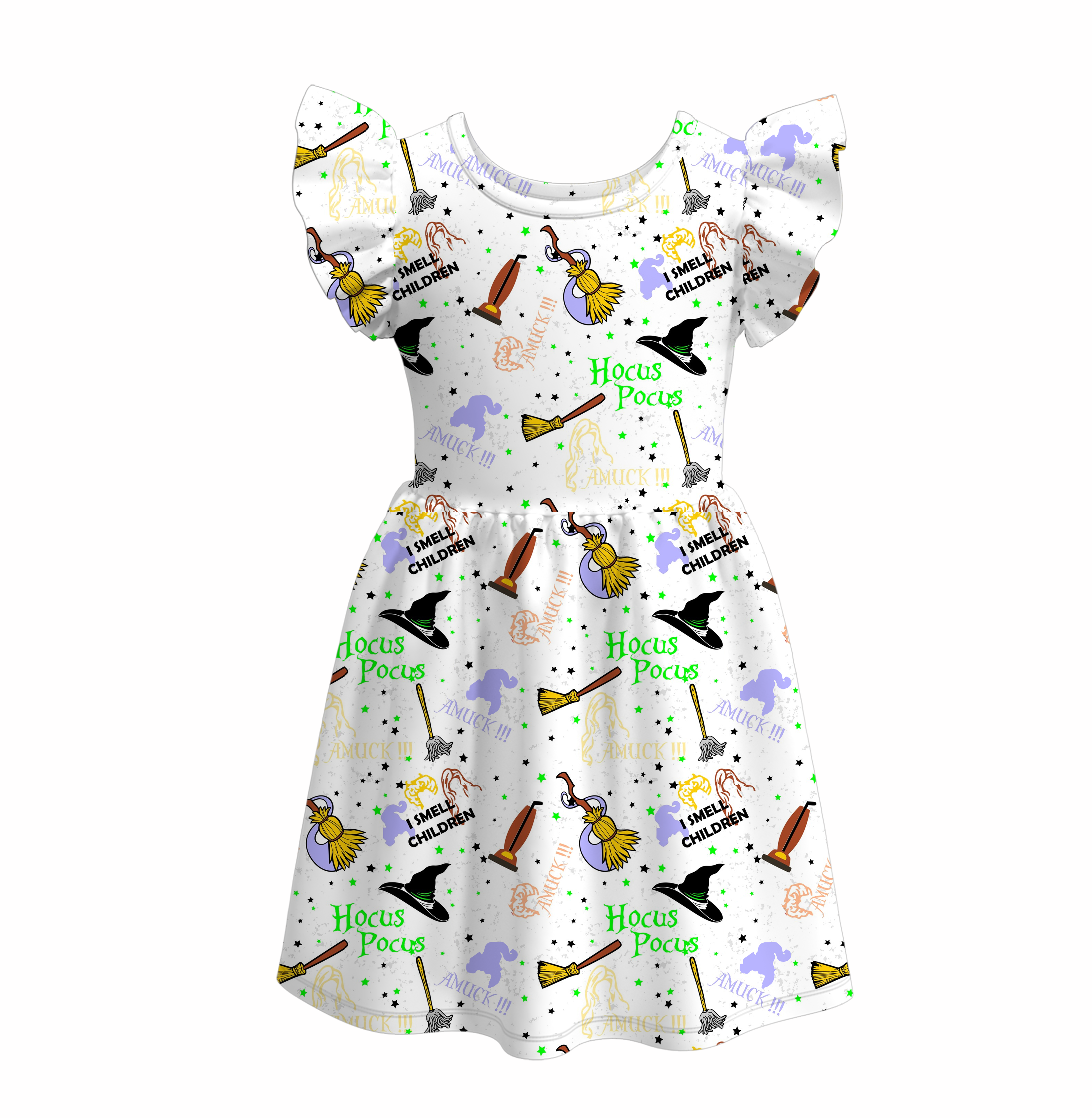 （Pre Order）Girls Halloween Cartoon Print Dress