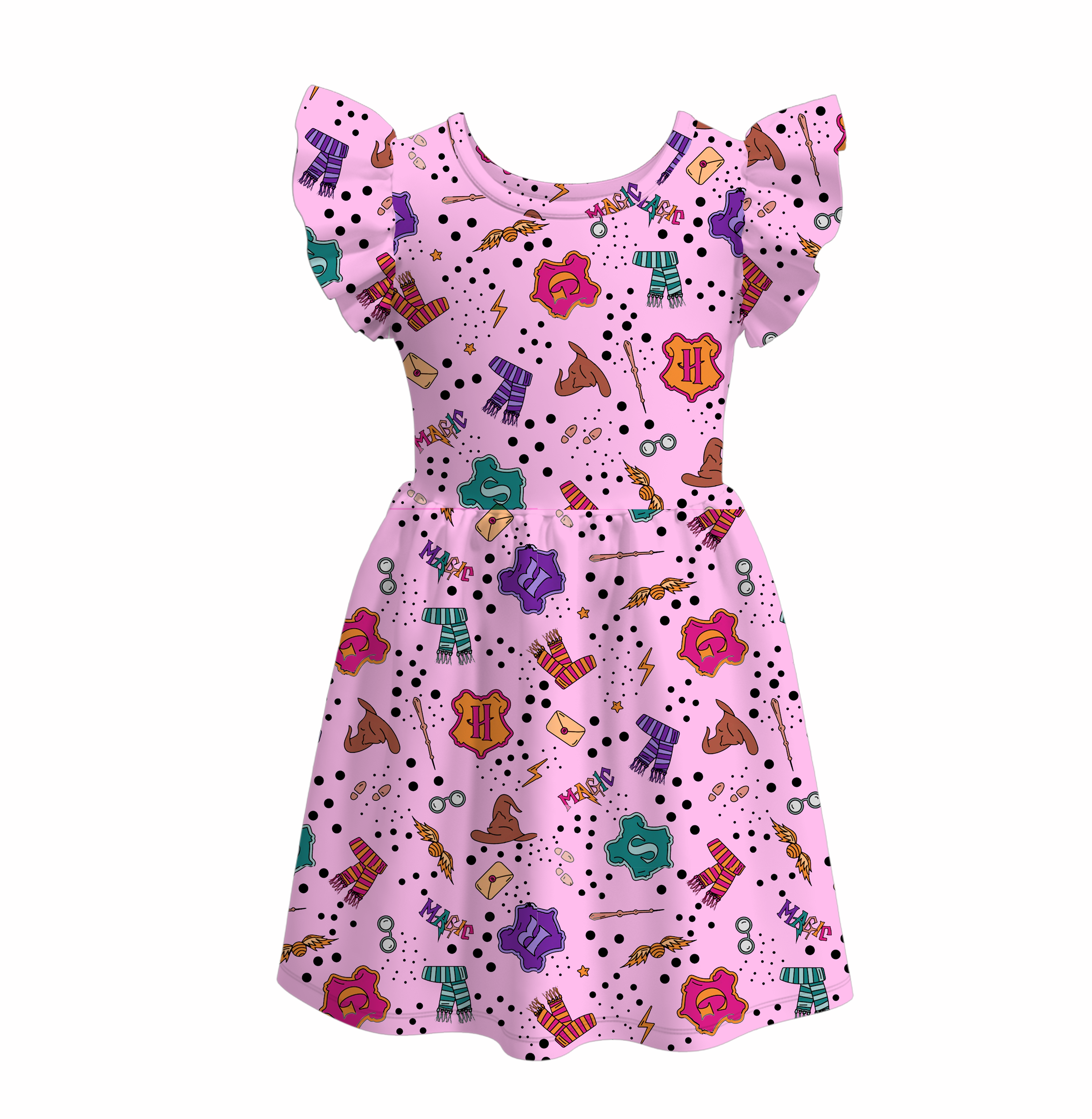 （Pre Order）Girls Halloween Cartoon Print Dress