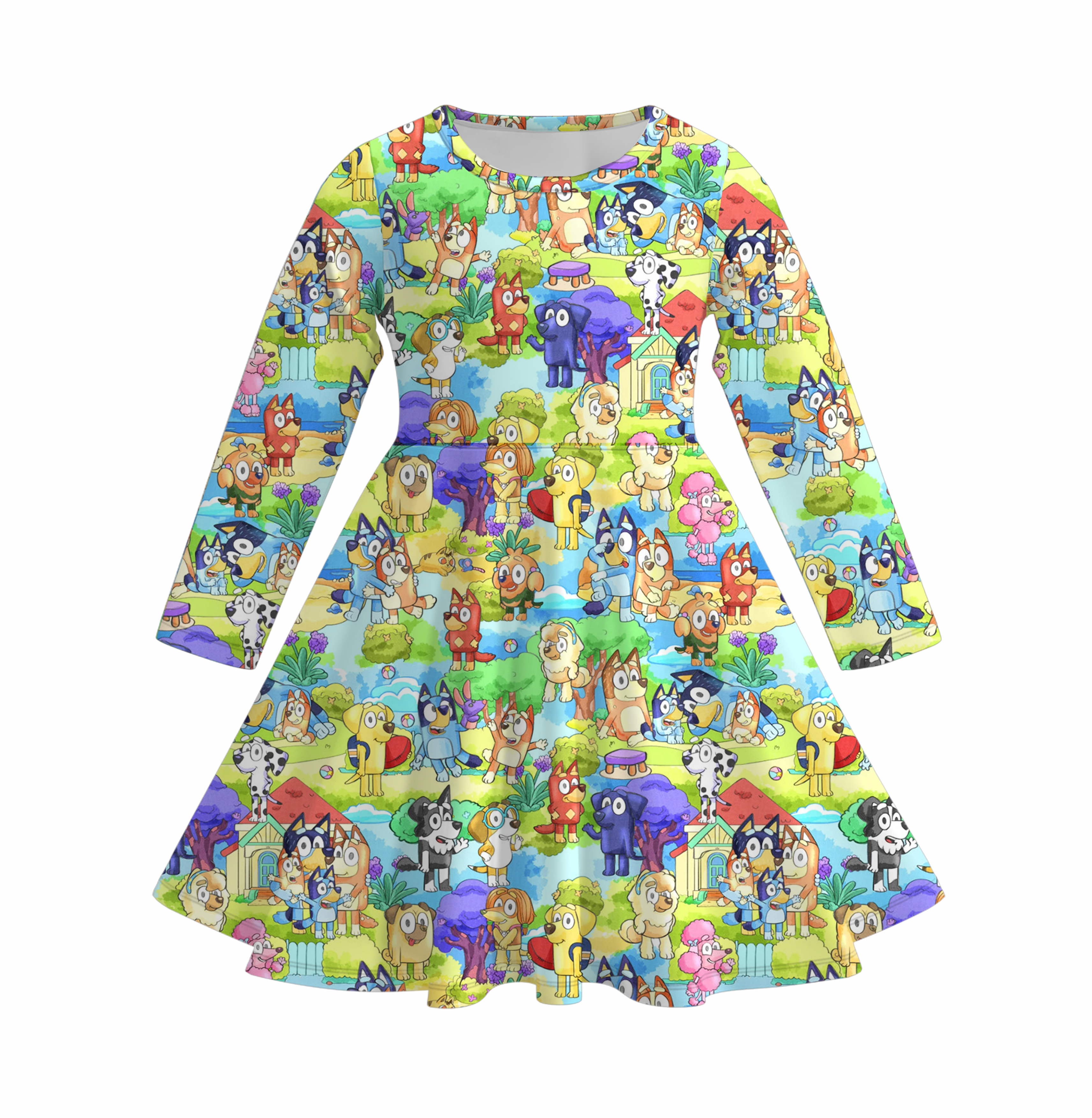 （Pre Order）Girls Cute Cartoon Print Dress