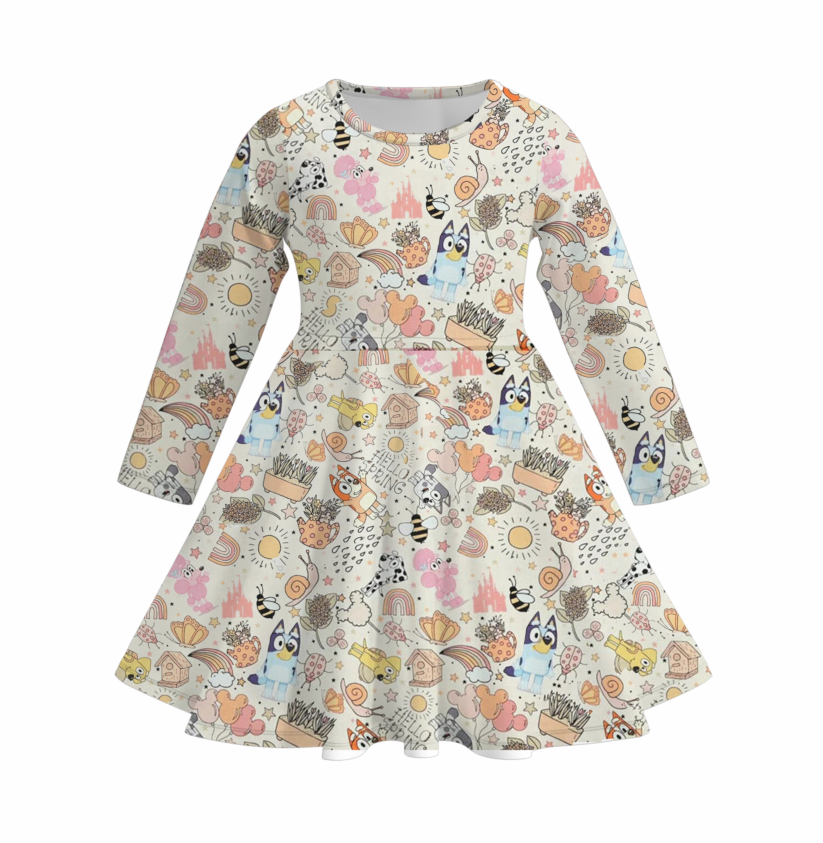 （Pre Order）Girls Cute Cartoon Print Dress