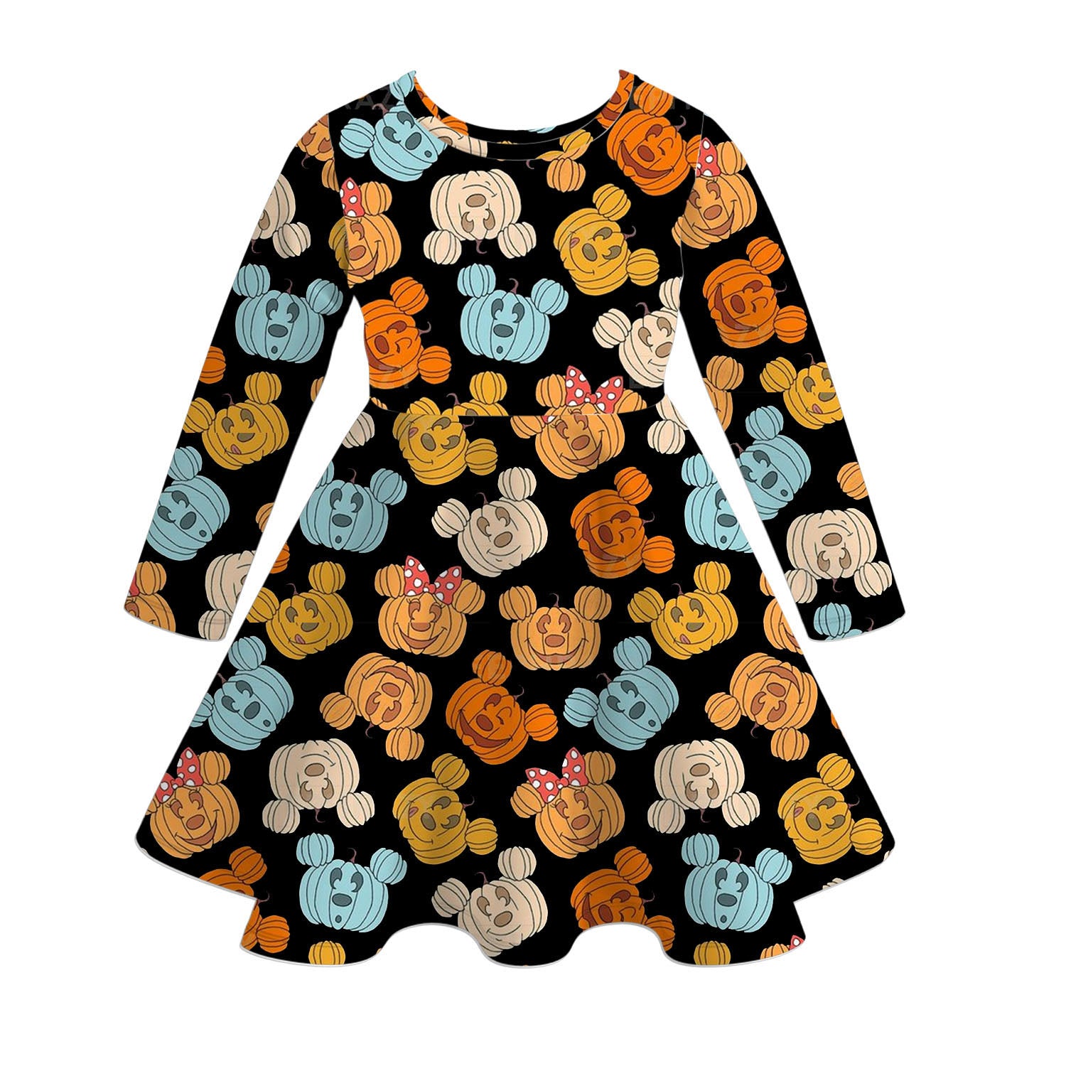 （Pre Order）Girls Halloween Cartoon Print Dress