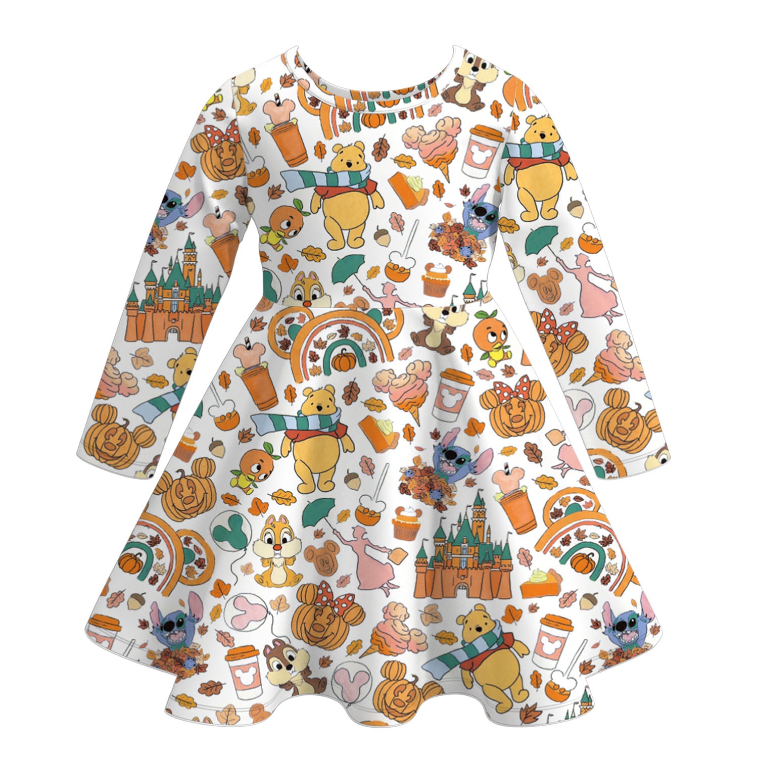 （Pre Order）Girls Halloween Cartoon Print Dress