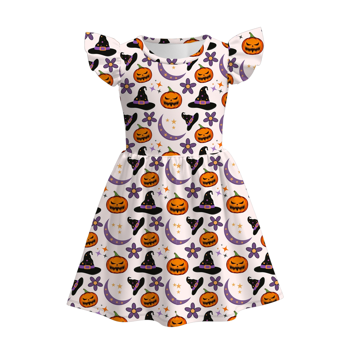 （Pre Order）Girls Halloween Cartoon Print Dress