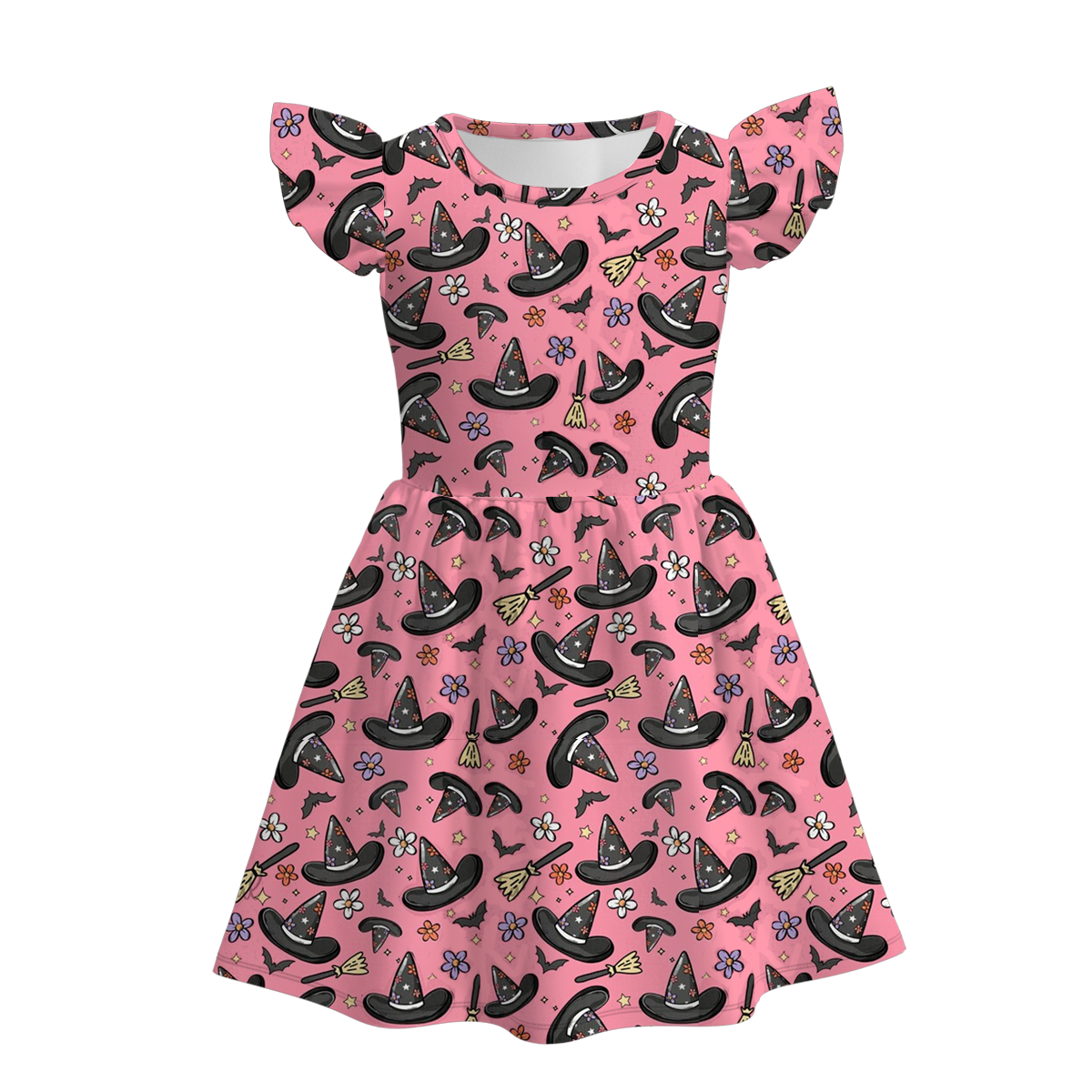 （Pre Order）Girls Halloween Cartoon Print Dress