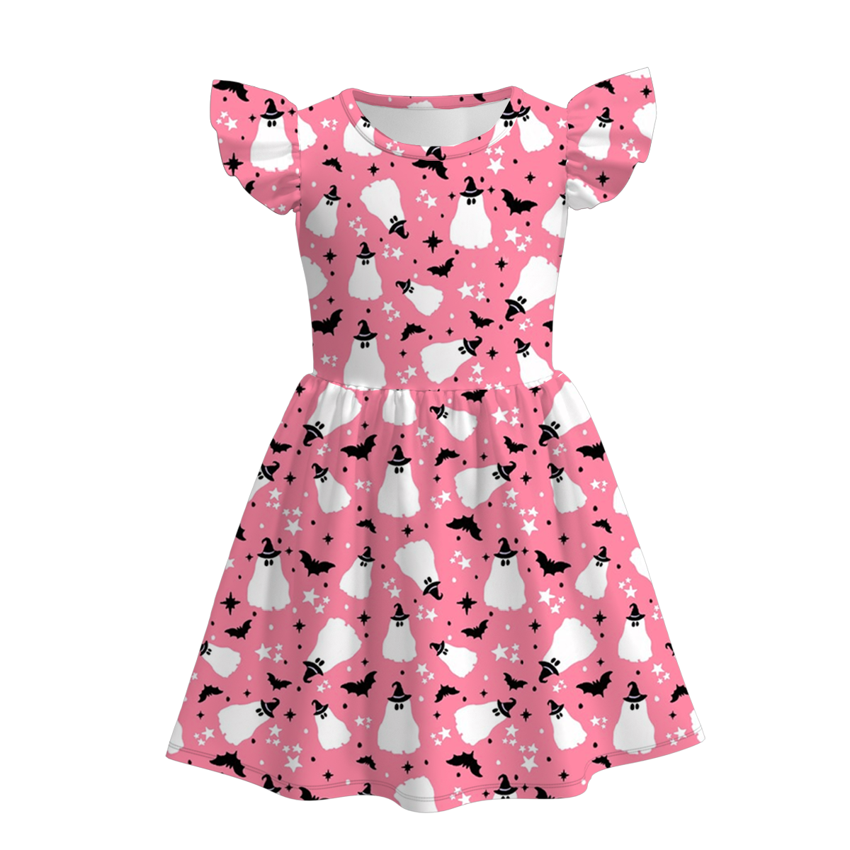 （Pre Order）Girls Halloween Cartoon Print Dress