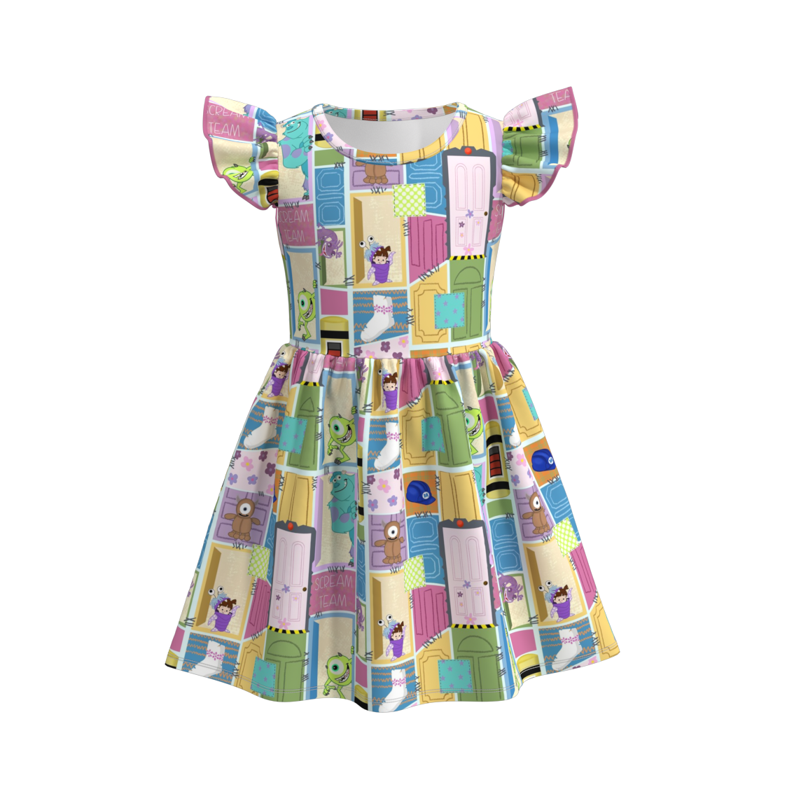 （Pre Order）Girls Cute Cartoon Print Dress