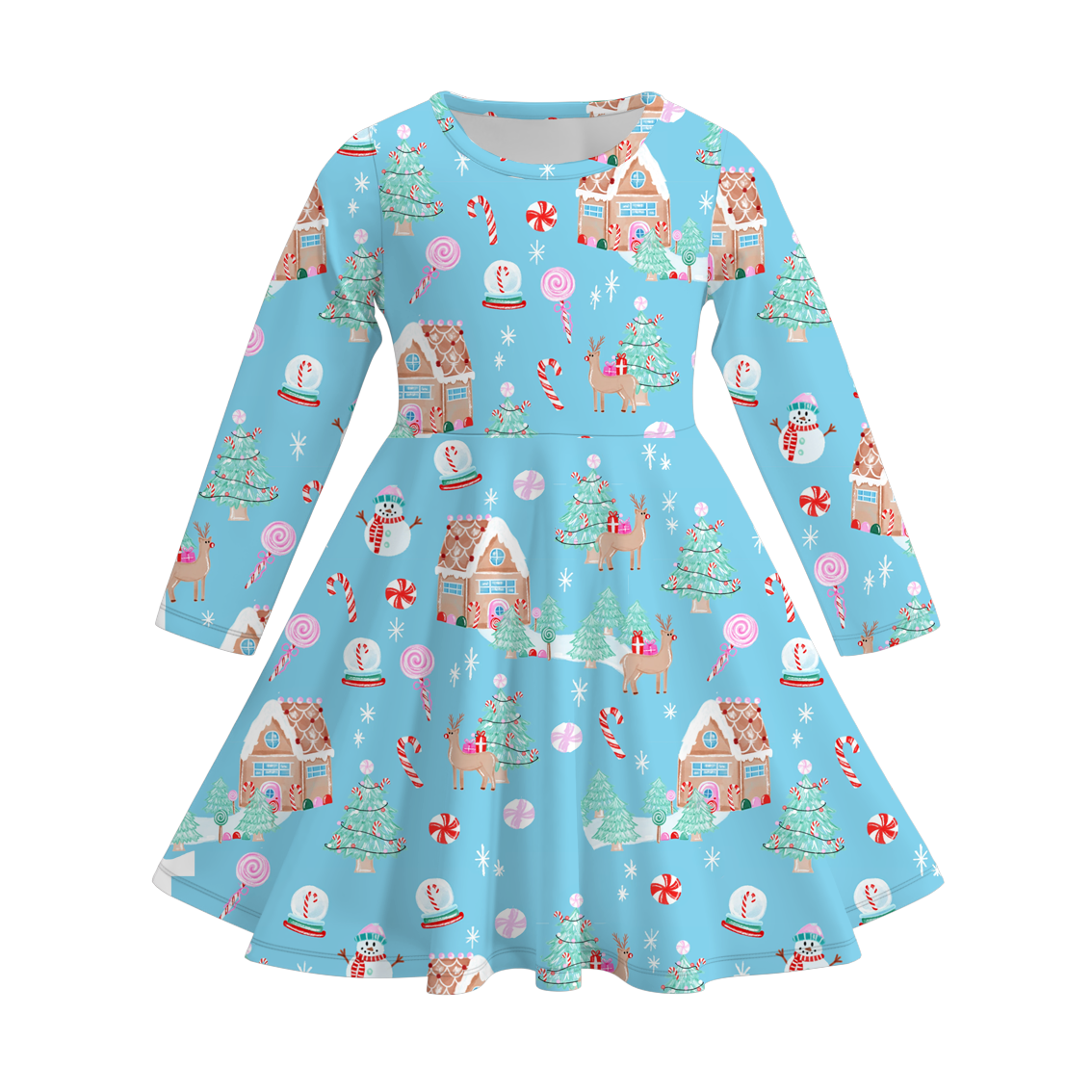 （Pre Order）Girls Christmas Print Dress