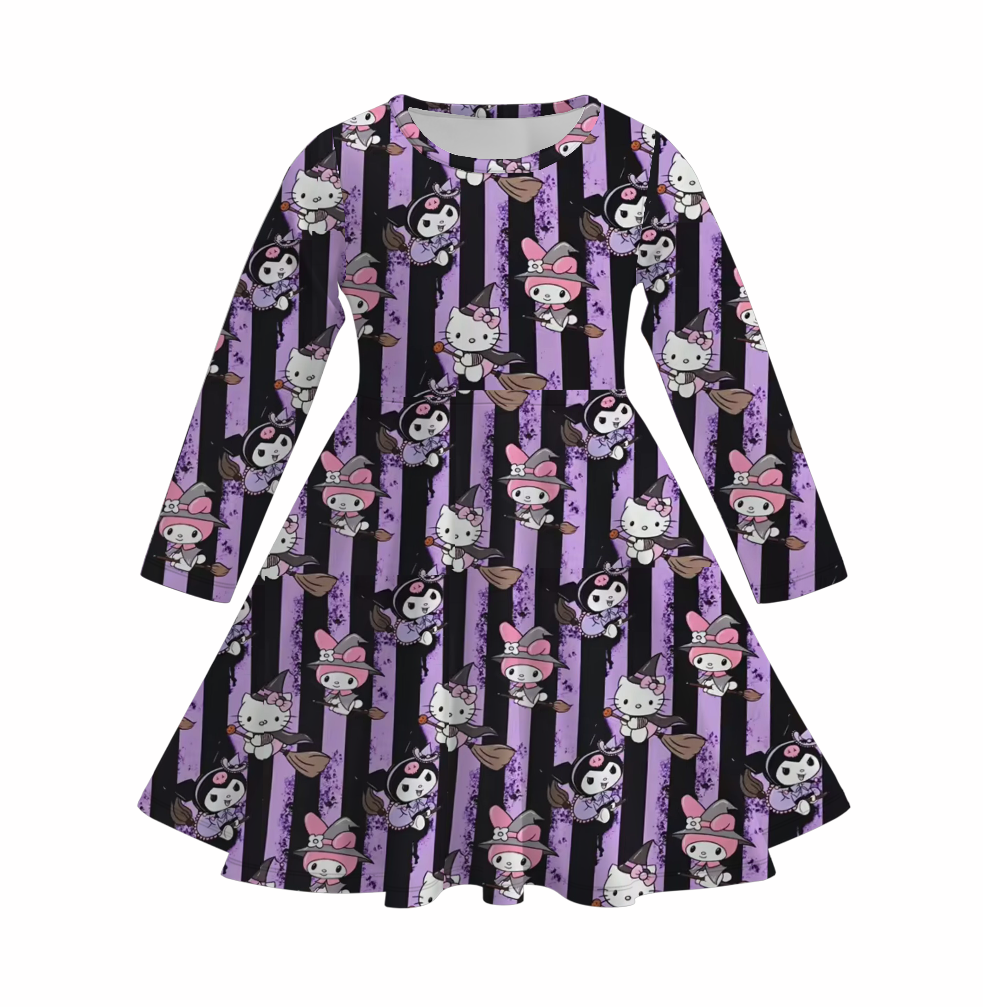 （Pre Order）Girls Halloween Cute Cartoon Print Dress