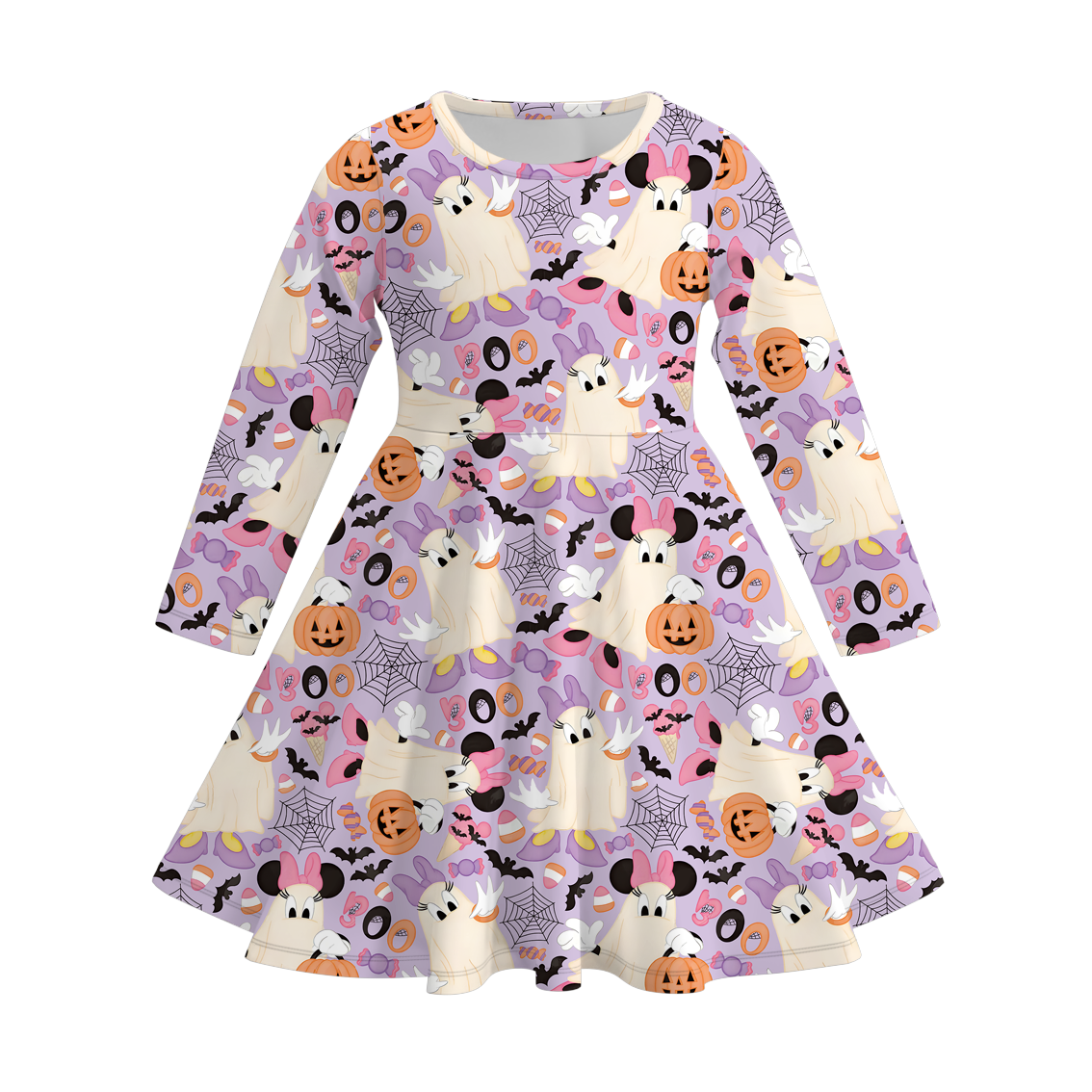 （Pre Order）Girls Halloween Cute Cartoon Print Dress