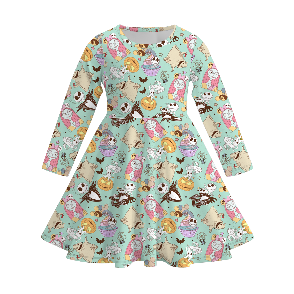 （Pre Order）Girls Halloween Cute Cartoon Print Dress