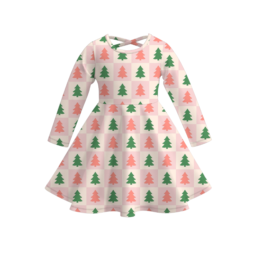 （Pre Order）Girls Christmas Print Dress