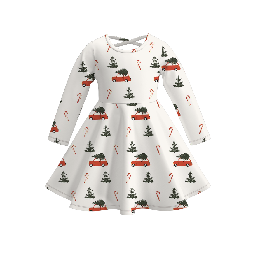 （Pre Order）Girls Christmas Print Dress