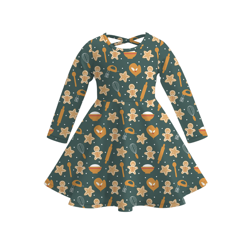 （Pre Order）Girls Christmas Print Dress