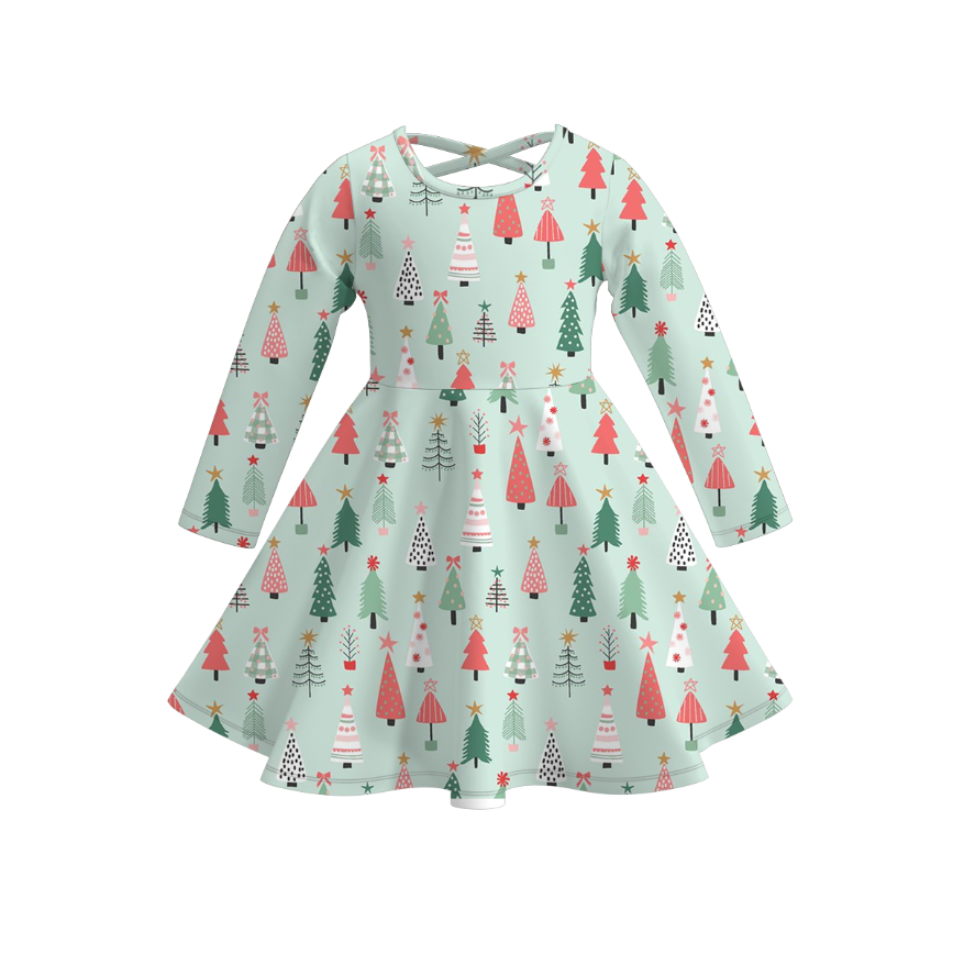 （Pre Order）Girls Christmas Print Dress