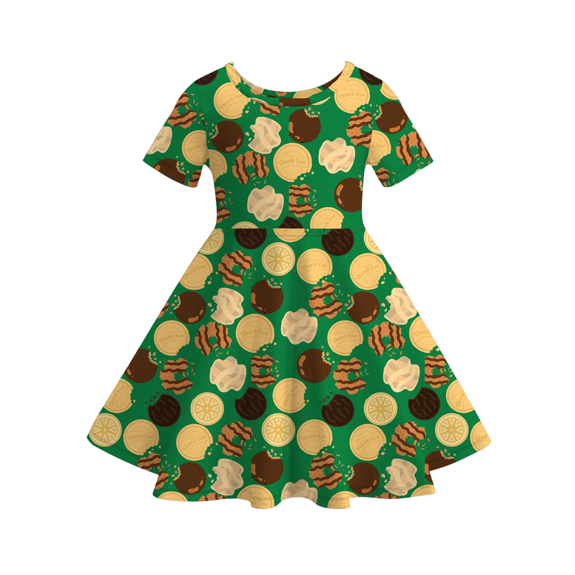 （Pre Order）Girls Scout Cookie Print Dress