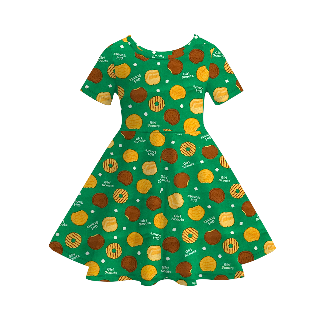 （Pre Order）Girls Scout Cookie Print Dress