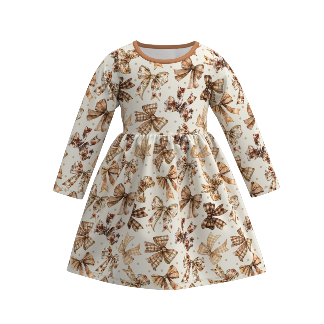 （Pre Order）Girls Fall and Winter Basic Print Dress