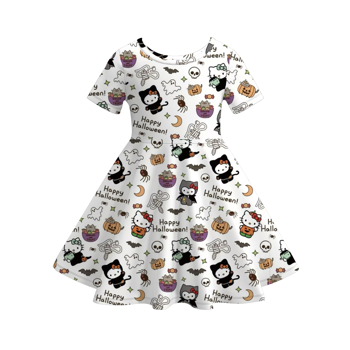 （Pre Order）Girls Halloween Cartoon Print Dress