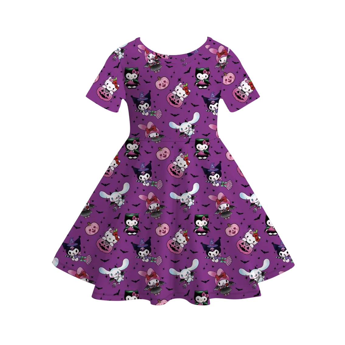 （Pre Order）Girls Halloween Cartoon Print Dress