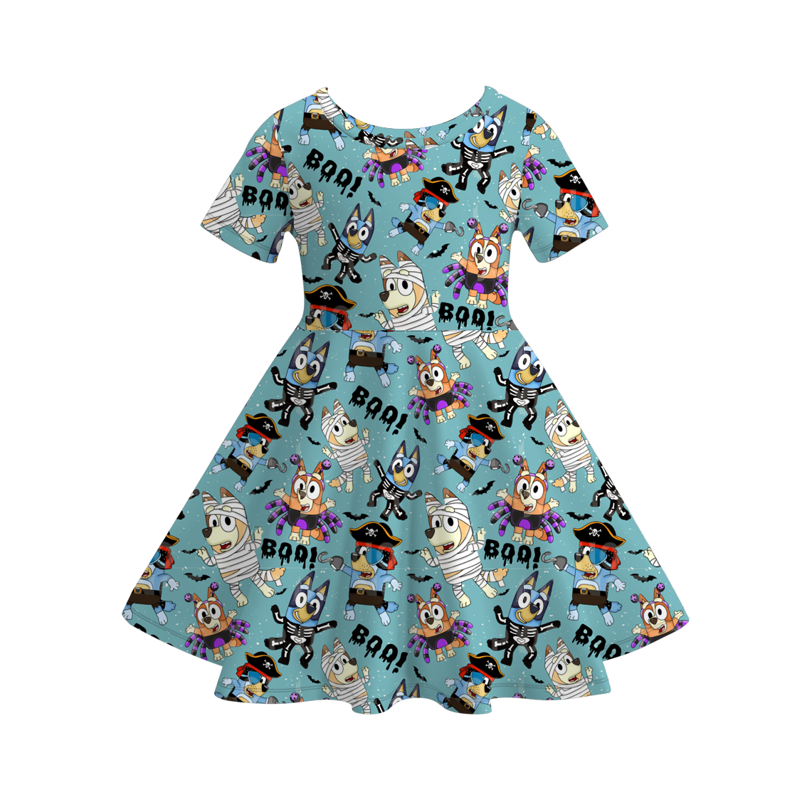 （Pre Order）Girls Halloween Cartoon Print Dress