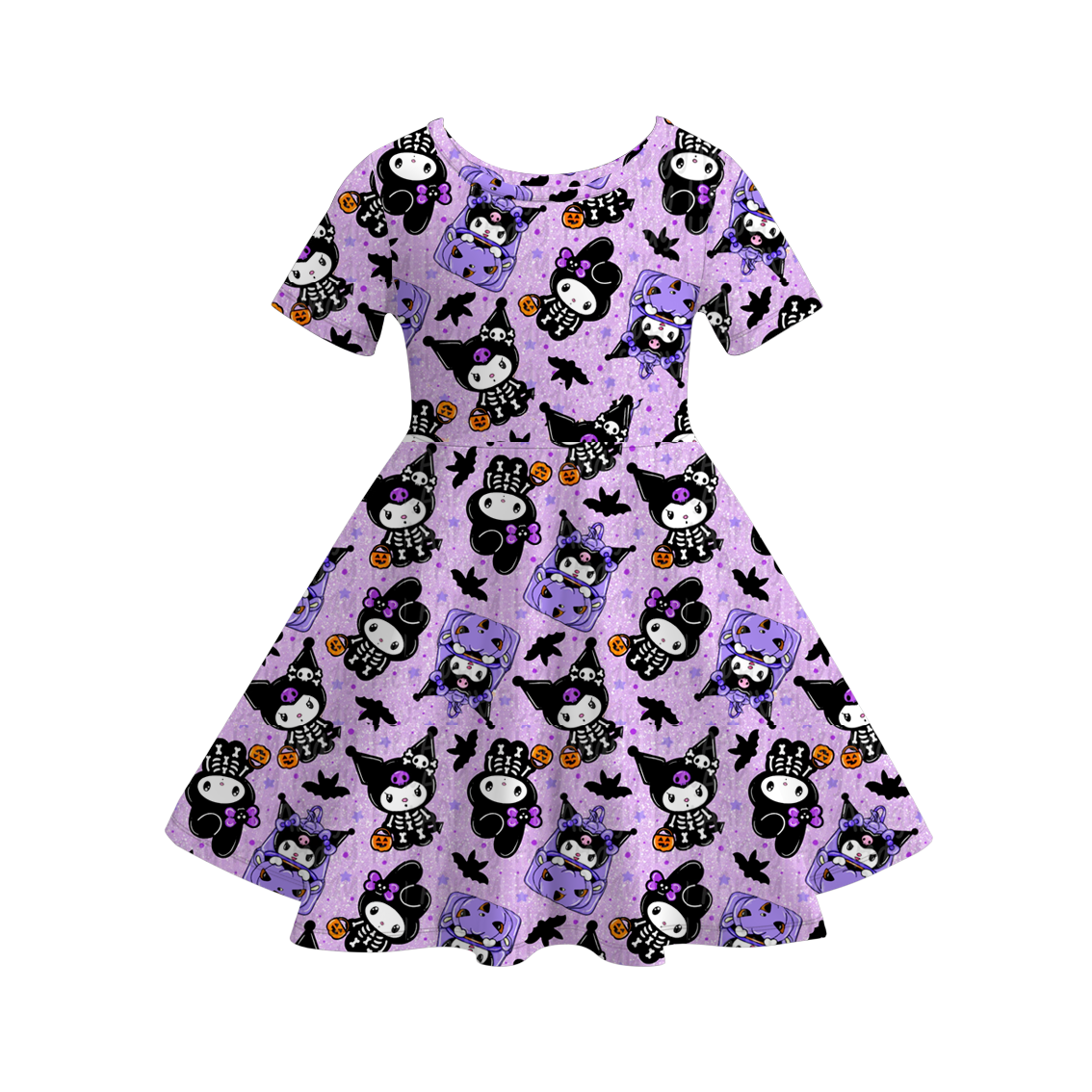 （Pre Order）Girls Halloween Cartoon Print Dress