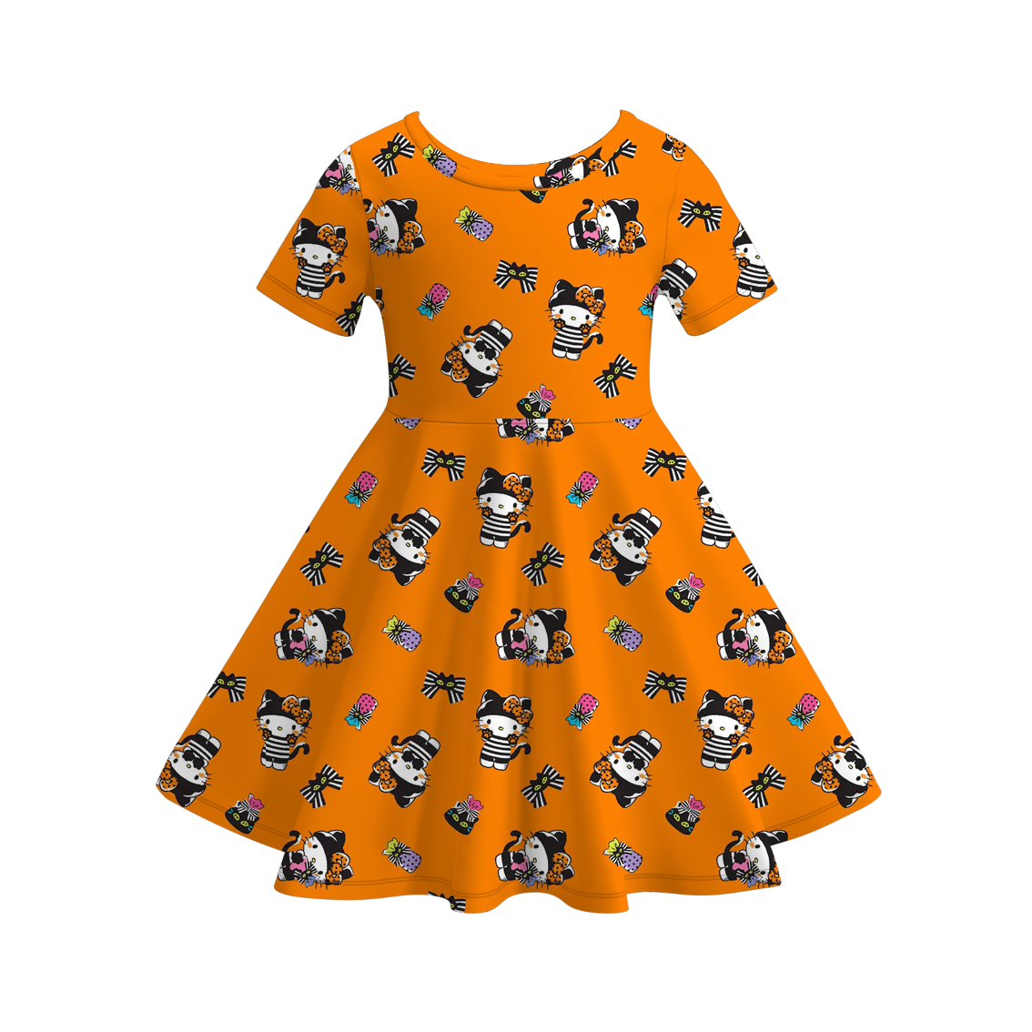 （Pre Order）Girls Halloween Cartoon Print Dress