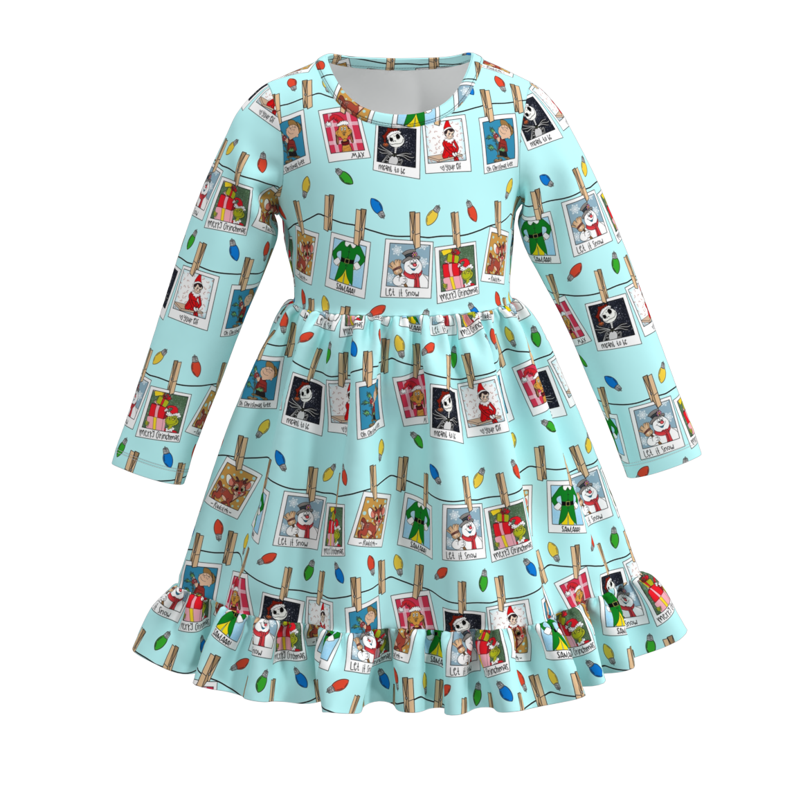 （Pre Order）Girls Christmas Print Dress