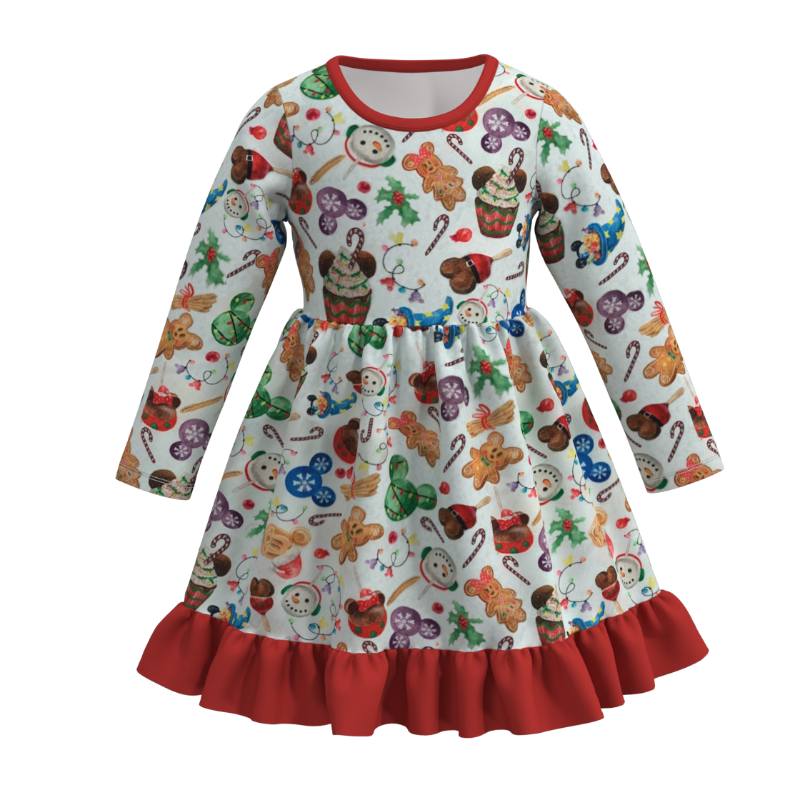 （Pre Order）Girls Christmas Print Dress