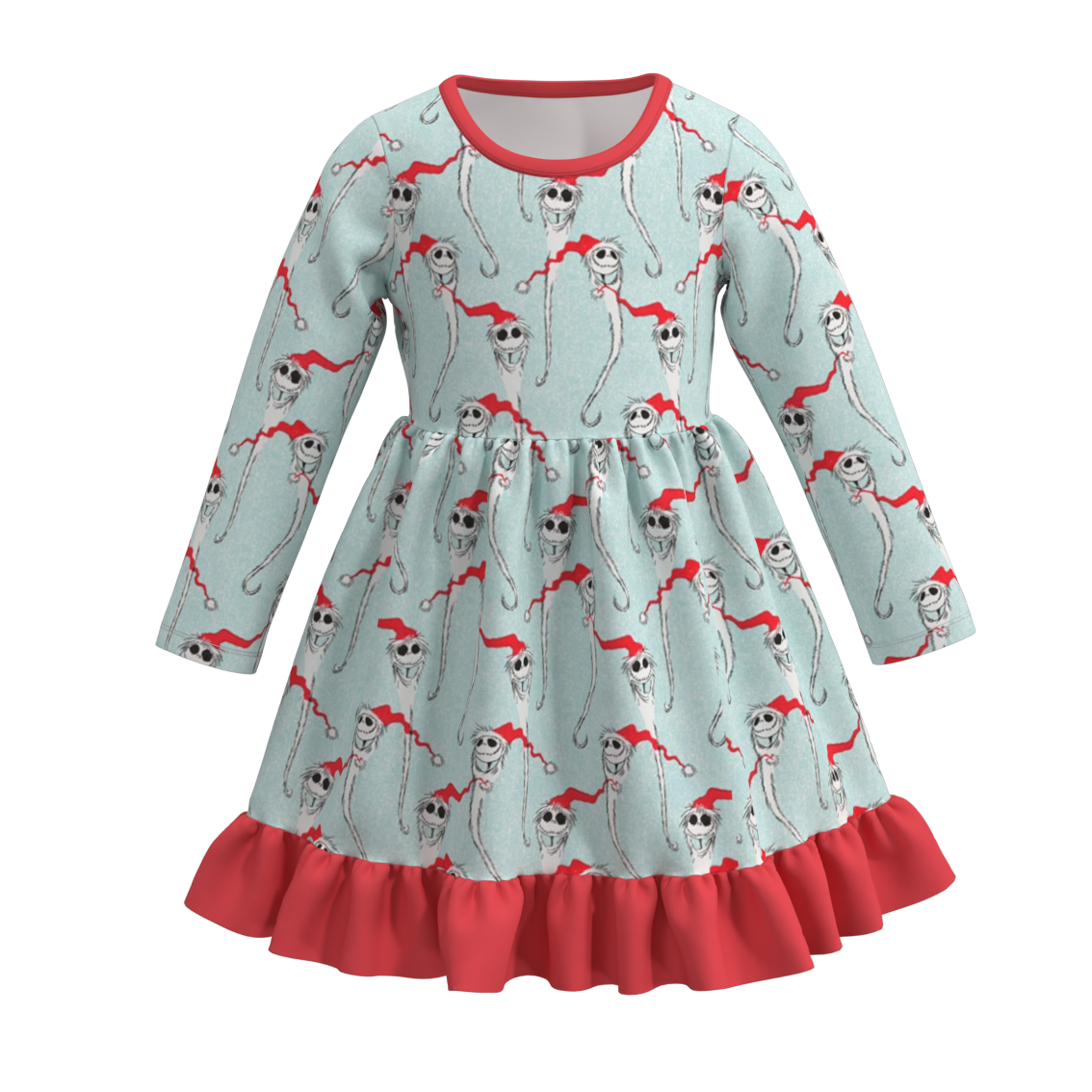 （Pre Order）Girls Christmas Print Dress