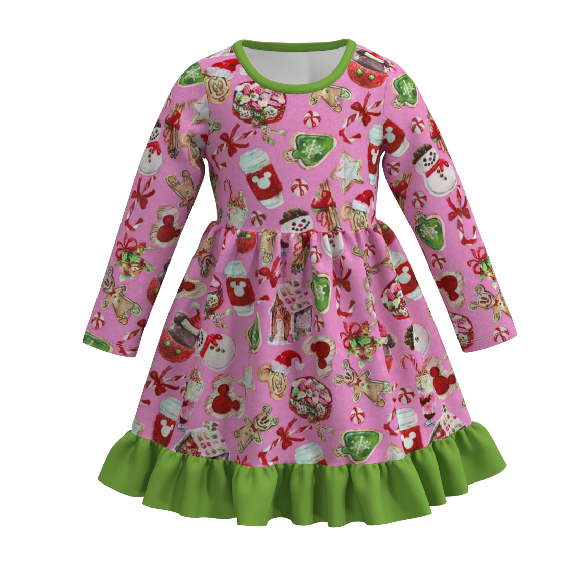 （Pre Order）Girls Christmas Print Dress