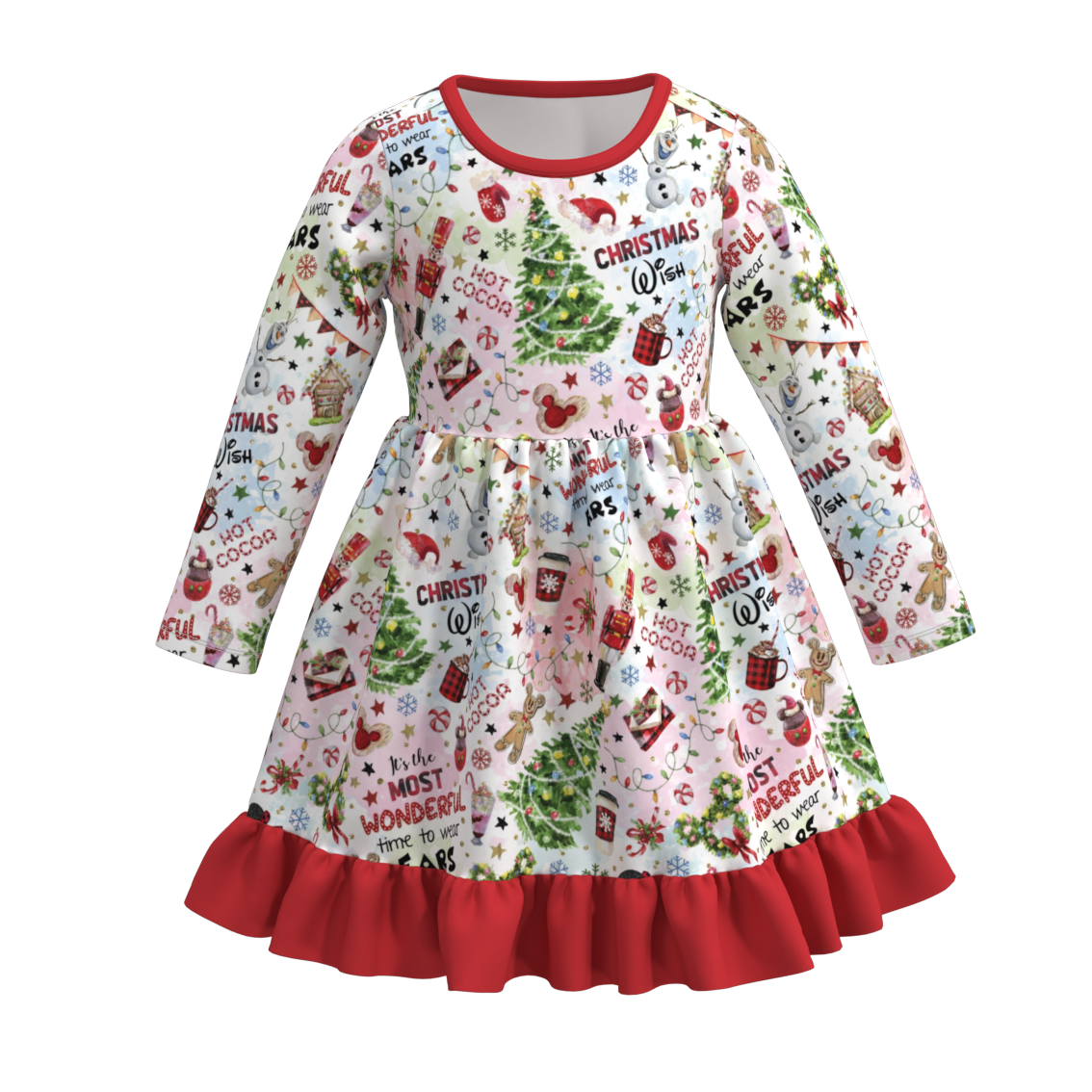 （Pre Order）Girls Christmas Print Dress